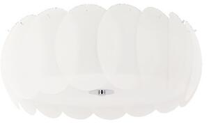 Ideal Lux Ovalino PL8 plafoniera design moderno in vetro bianco acidato E27 60W