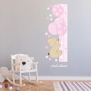 Metri crescita Metro Crescita Bear Balloons Azzurro - Adesivi Murali per Bambini