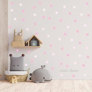 Pattern Stelle bicolore Rosa - Adesivi Murali per Bambini