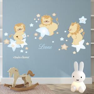 Adesivi murali Leoni sulle Stelle Rosa - Adesivi Murali per Bambini