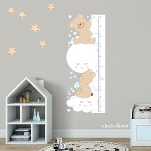 Metri crescita Metro crescita Stelle e Desideri Giallo/Azzurro - Adesivi Murali per Bambini