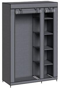 HOMCOM Armadio in tessuto con barra appendiabiti e 5 ripiani 110x45x175 cm, grigio | Aosom Italy