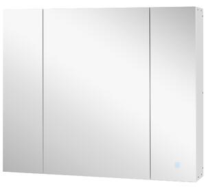 Kleankin Specchio bagno contenitore LED con ante soft-close e dimmer, 90x15x75 cm, bianco | Aosom Italy