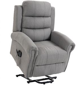 HOMCOM Poltrona alzapersone relax con massaggio, riscaldamento, USB e telecomando, grigio chiaro | Aosom Italy