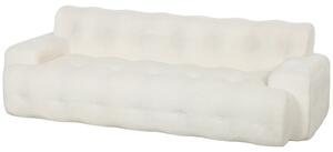 HOMCOM Divano 3 posti in ciniglia 211 cm con seduta profonda, senza montaggio, crema | Aosom Italy