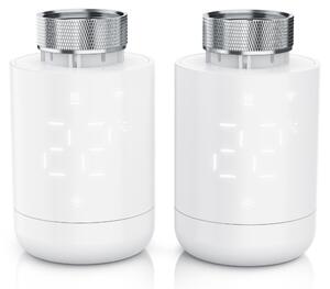 Set di 2 termostati per radiatori WLAN, con controllo tramite app, programmazione settimanale, display LED, manopola rotativa, rilevamento finestra aperta, protezione antigelo, termostati per riscaldamento, 2 pezzi, colore bianco