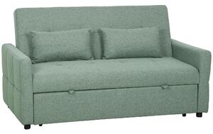 HOMCOM Divano letto 2 posti 3 in 1 clic clac 160 cm con schienale regolabile, verde | Aosom Italy