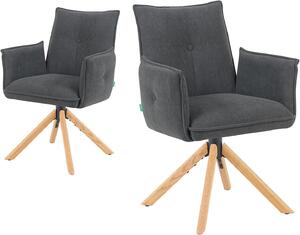 Sedia da pranzo - Sedia - Sedia girevole - Sedia di design - Arredamento - Grigio antracite - Girevole a 360°