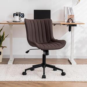 Sedia da ufficio ergonomica in ecopelle, con altezza regolabile e ruote girevoli