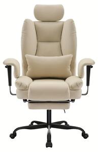 Sedia da ufficio ergonomica, color beige - Sedia da ufficio confortevole - Sedia per scrivania - Sedia ergonomica