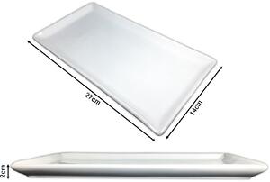 Borella Piatto Rettangolare Kent cm 27x14 Bianco - R23777