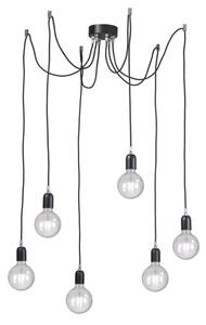 Rossini Erkel ERK105 lampada a sospensione moderna con cavo in tessuto colorato cinque luci