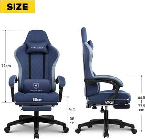 Sedia da gaming - Sedia da ufficio - Poltrona sacco - Sedia per bambini - Colore blu scuro - Design ergonomico