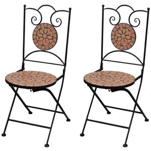 Sedie da Bistrot Pieghevoli 2 pz in Ceramica Terracotta