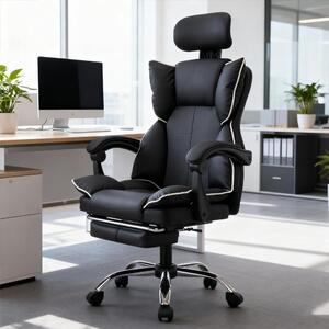Sedia da gaming - Sedia da ufficio - Sedia per computer - Poltrona girevole - Sedia da ufficio con poggiapiedi - Design ergonomico