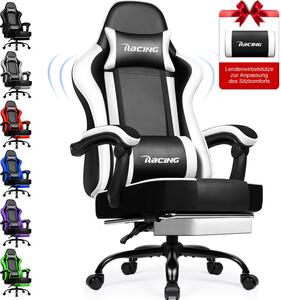 Sedia da gaming - Sedia per videogiochi - Sedia da ufficio - Sedia per computer - Sedia da gaming nera - Design ergonomico