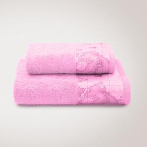 Asciugamano Con Ospite STANDARD Geo Color ROSA Cotone Caleffi