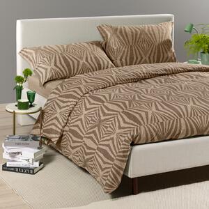 Completo Copripiumino SINGOLO Lux MOKA Cotone Caleffi