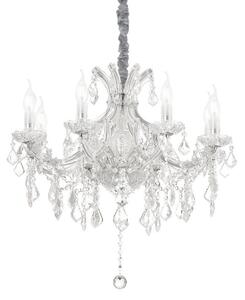 Ideal Lux Napoleon SP8 lampadario classico per salone in vetro e cristallo