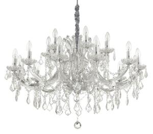 Ideal Lux Napoleon SP18 lampadario classico per salone in vetro e cristallo E14 40W