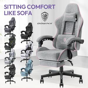 Sedia da gaming – Sedia da ufficio – Design ergonomico – Molle a spirale – Grigio-rosa