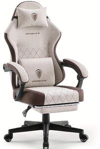 Sedia da gaming - Sedia da ufficio - Sedia da corsa con design a "ala" e rivestimento marrone