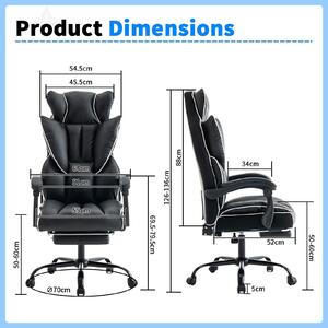 Sedia da gaming - Ergonomica - Altezza regolabile - Rivestita in ecopelle - Imbottitura in schiuma morbida - Schienale robusto