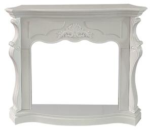 Parigi - Cornice per Camino 123x100x39 cm Rivestimento Decorativo in Legno MDF Bianco