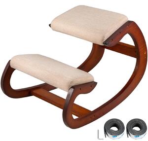 Sedia ergonomica per sedersi a terra - Sedia da scrivania per adulti - Sgabello da scrivania - Postura di lavoro ottimale - Colore legno