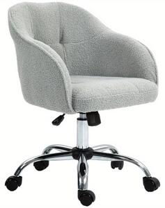 Sedia da ufficio - Sedia ergonomica - Sedia girevole - Sedia da ufficio regolabile - Funzione oscillante - Rivestimento in tessuto tipo "teddy"