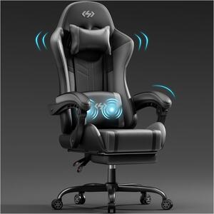 Sedia da gaming – Sedia per videogiochi – Sedia da gioco – Sedia da ufficio – Sedia per giochi – Funzione massaggio – Poggiapiedi