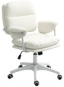 Sedia da ufficio - Sedia da lavoro - Sedia da ufficio ergonomica - Sedia da scrivania - Sedia girevole - Bianca - Altezza seduta regolabile