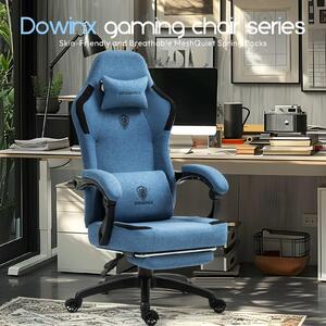 Sedia da gaming ergonomica con supporto lombare, poggiapiedi e cuscini confortevoli