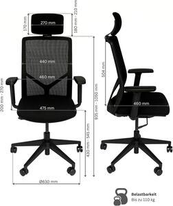 Sedia da ufficio - Sedia da ufficio ergonomica - Sedia girevole - Sedia per computer - Sedia per reti informatiche - Meccanismo sincronizzato