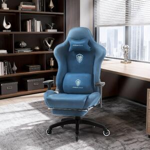 Sedia da gaming – Ergonomica, con braccioli 3D regolabili e poggiapiedi – Blu