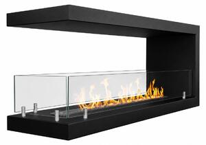 Maratea 120 - Camino a Bioetanolo da Incasso Trifacciale 120x50x30 cm con Bruciatore 1,25lt in Acciaio