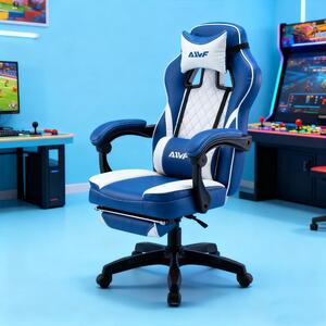 Sedia da gaming ergonomica - Schienale regolabile, colore blu