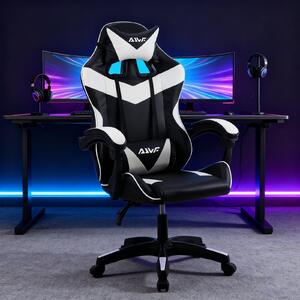 Sedia da gaming con rivestimento traspirante, seduta ampia, braccioli regolabili e inclinazione fino a 135 gradi