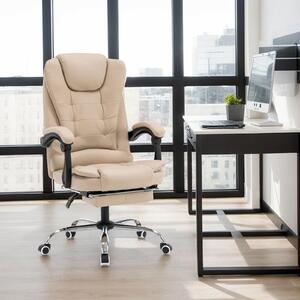 Sedia da ufficio ergonomica con supporto lombare, braccioli imbottiti, poggiapiedi e seduta girevole