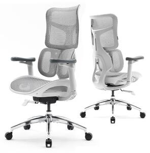 Sedia da ufficio ergonomica con supporto lombare dinamico a doppia regolazione e braccioli 4D - Sedia da lavoro regolabile