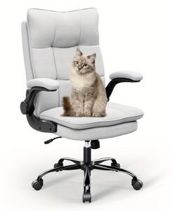 Sedia da gaming – Sedia da ufficio – Sedia per videogiochi – Sedia ergonomica – Poggiatesta regolabile, colore grigio