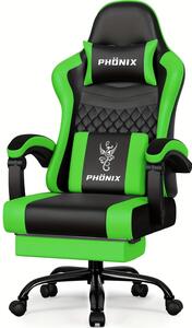 Sedia da gaming - Sedia per videogiochi - Sedia da ufficio - Poltrona confortevole - Sedia da gaming nera - Supporto lombare ergonomico