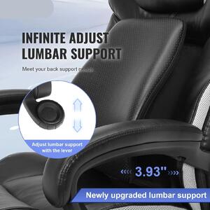 Sedia da ufficio ergonomica - Sedia da ufficio executive nera con schienale alto e supporto lombare