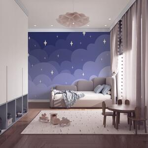 Carta da parati Cielo azzurro con nuvole bianche e stelle, Carta da parati lastrazione, Carta da parati popolare, t00735v1 - Tapeko.it