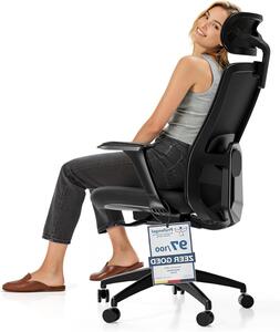 Sedia ergonomica da ufficio - Sedia da ufficio con poggiatesta - Sedia per ufficio - Sedia da lavoro - Sedia con braccioli