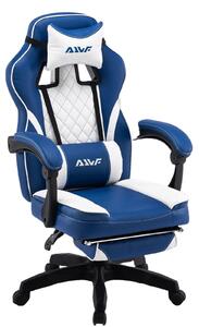 Sedia da gaming ergonomica con supporto lombare e poggiatesta regolabili e poggiapiedi estraibile