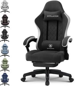 Sedia da gaming – Sedia ergonomica da scrivania con seduta imbottita e poggiapiedi estraibile