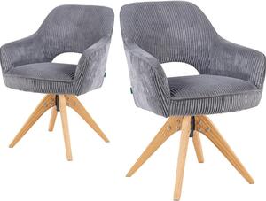 Sedia da pranzo - Sedia girevole - Sedia - Sedia da cucina - Grigio scuro - Molle insacchettate per un elevato comfort di seduta
