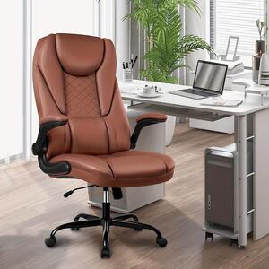 Sedia ergonomica da ufficio - Sedia da ufficio con schienale alto - Sedia per ufficio - Sedia da lavoro - Sedia girevole - Marrone