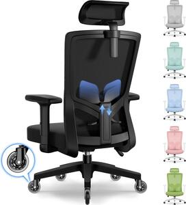 Sedia da ufficio ergonomica con poggiatesta, supporto lombare e funzione di inclinazione regolabili